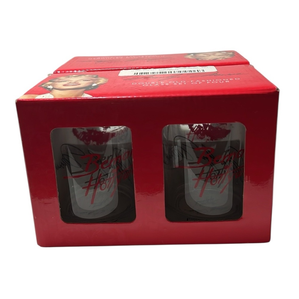 Marilyn Monroe double old fashion glass set of 4